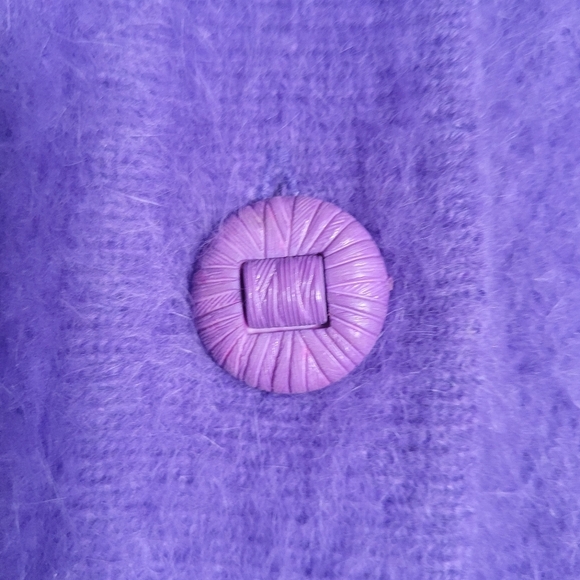 Vintage Venesha Angora Purple Button Up Cardigan Sweater Lined Women's Size M - Picture 3 of 10